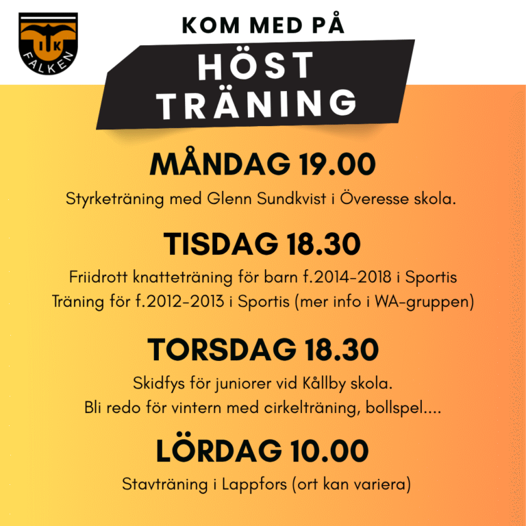 Läs mer om artikeln Höstträning 2025